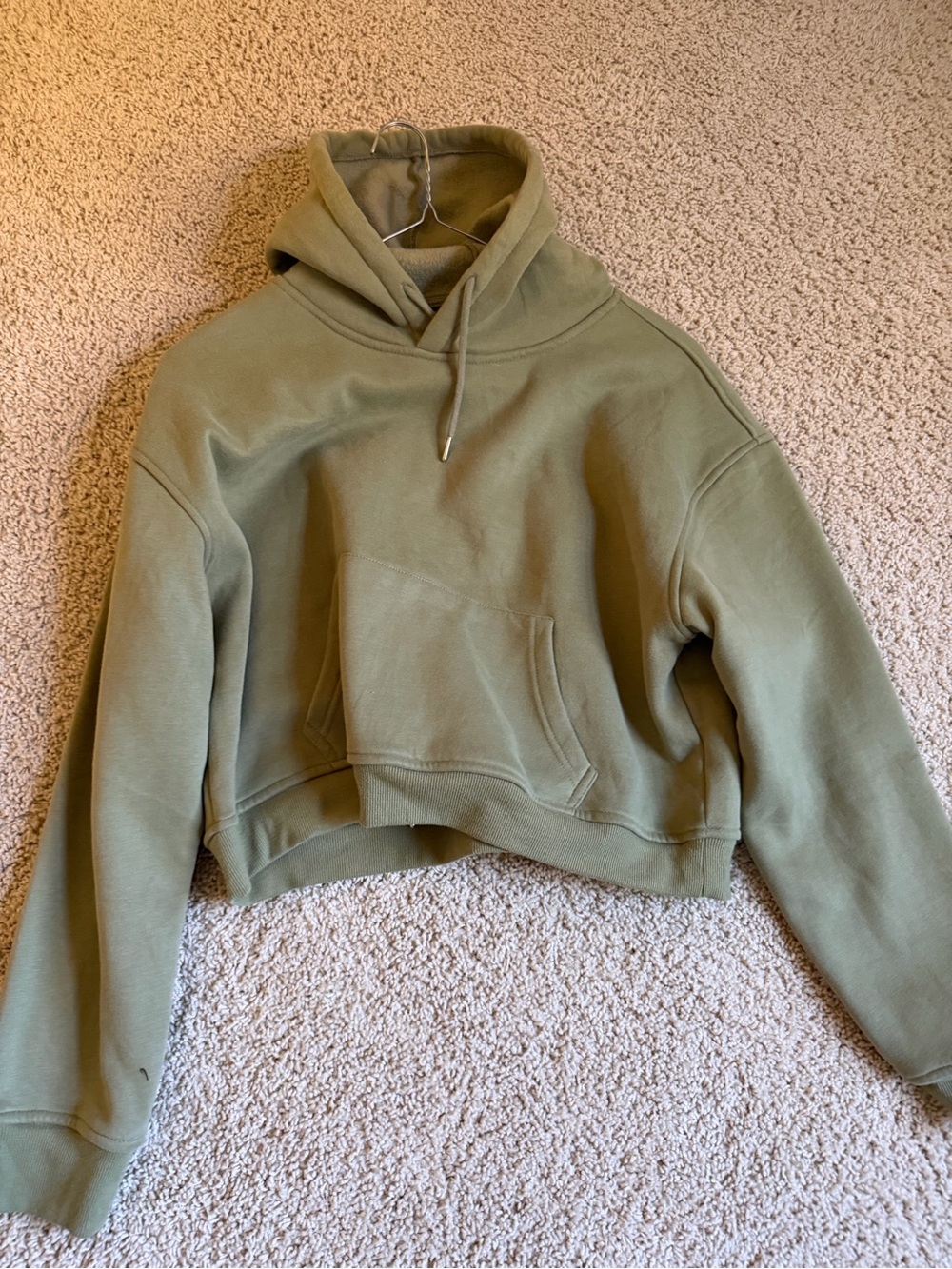 Cropped Olive Green Women’s Hoodie